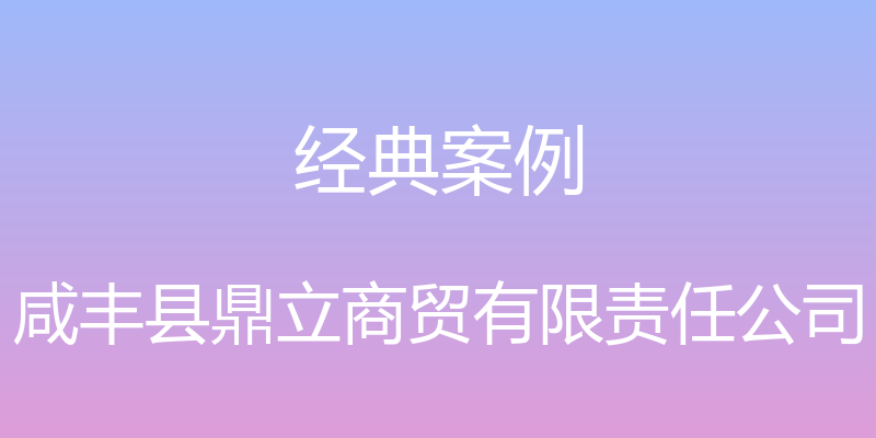 经典案例 - 咸丰县鼎立商贸有限责任公司