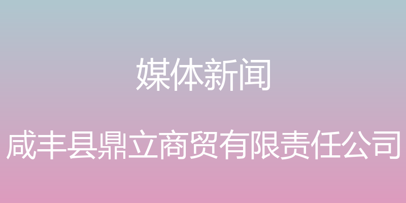 媒体新闻 - 咸丰县鼎立商贸有限责任公司