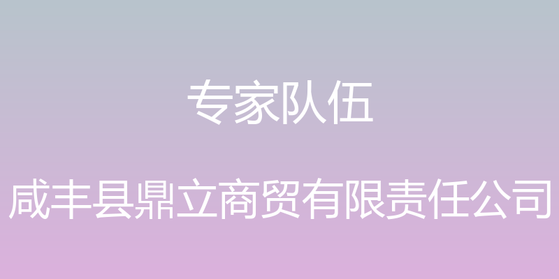 专家队伍 - 咸丰县鼎立商贸有限责任公司